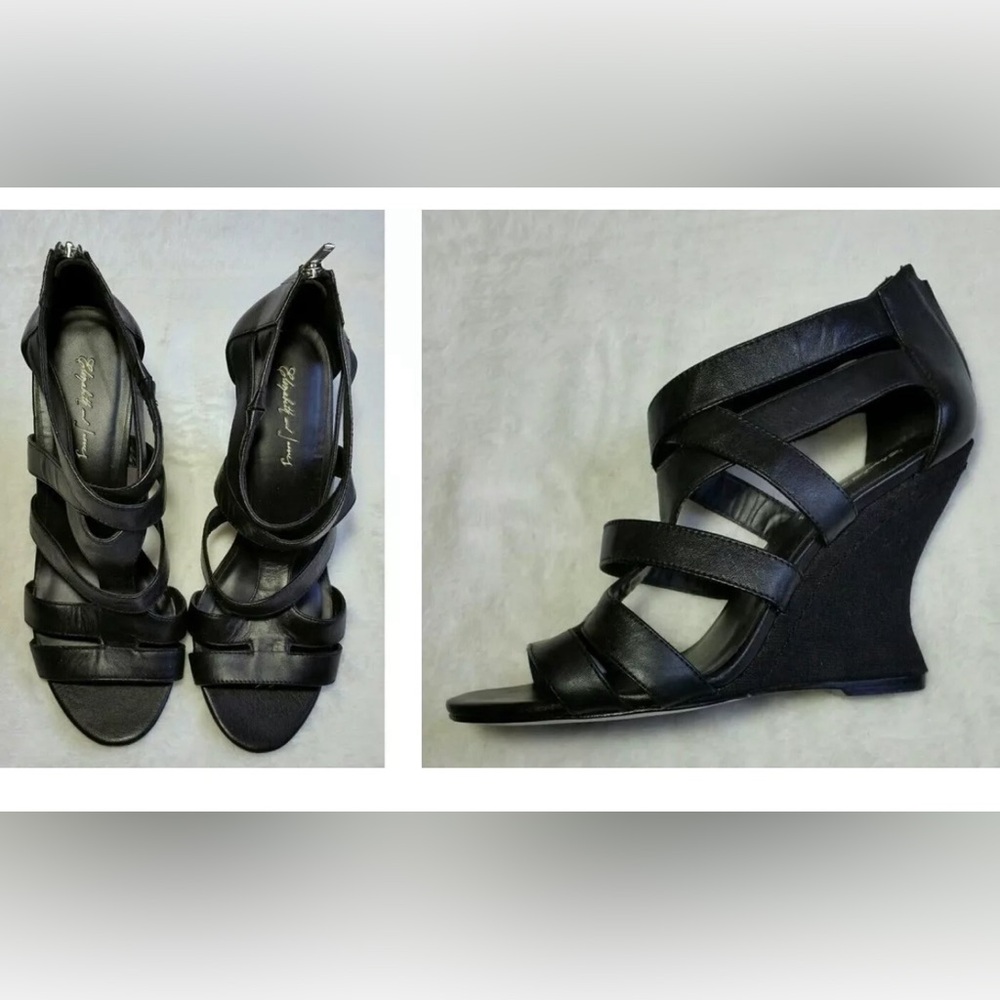 ELIZABETH AND JAMES BLAST FANTASTIC CONDITION STRAPPY WEDGE SANDALS 6